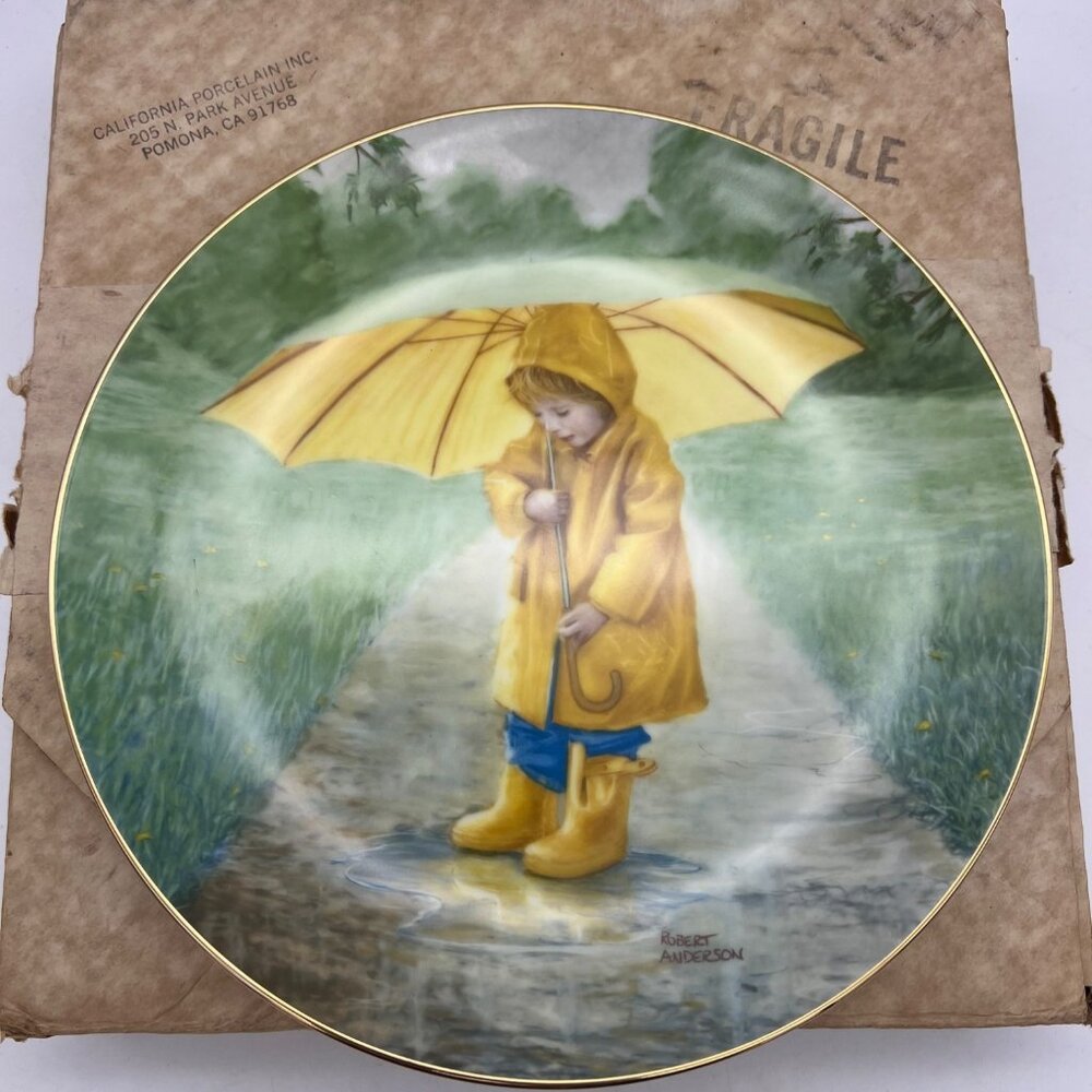 1987 Pemberton & Oakes Sunny Umbrella Plate 8.5" Robert Anderson w/ Box Series #